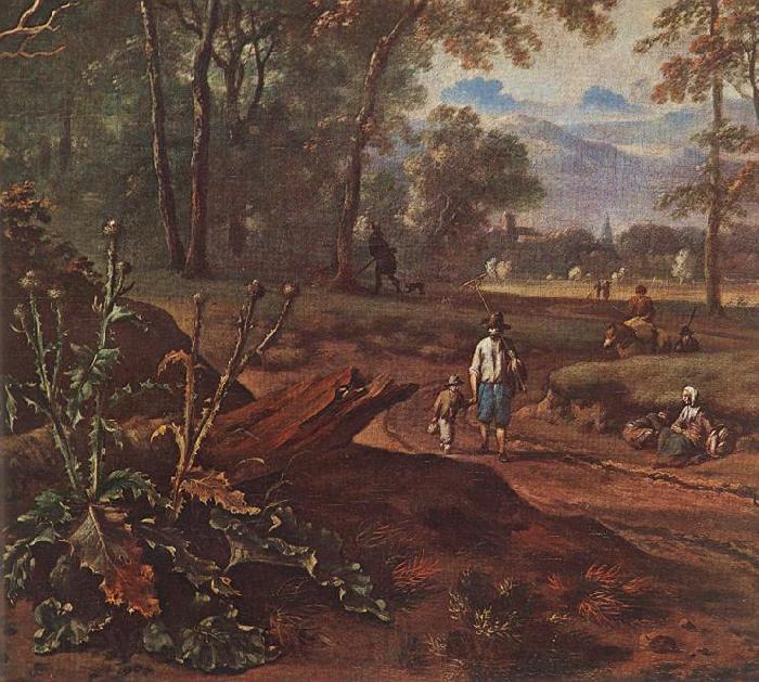 WYNANTS, Jan Road beside the Forest (detail) wet Spain oil painting art